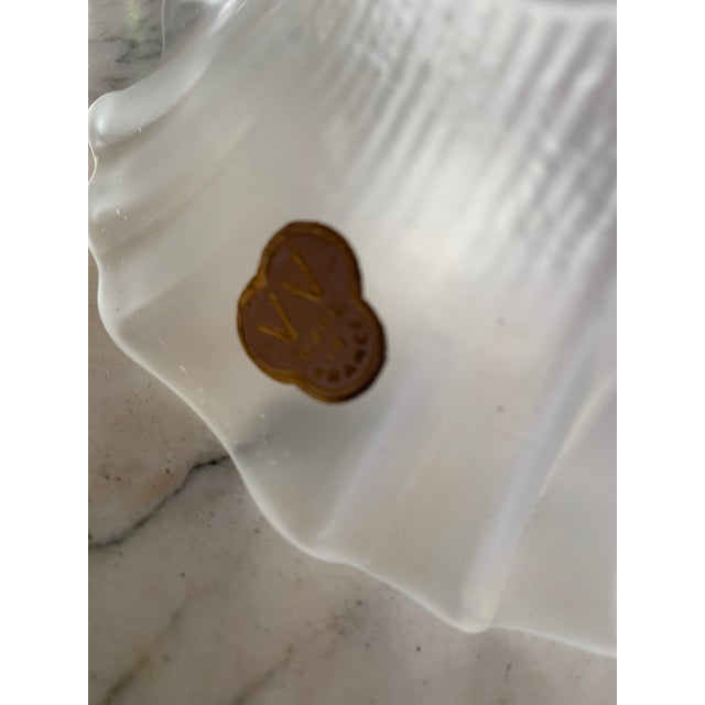 Transparent Vintage French Ruffled Satin Glass Sconce Light Shades a Pair For Sale - Image 8 of 10