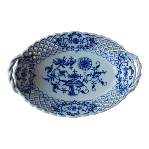 Antique Carl Teichert Meissen Pierced Serving Plate With Handles Oval