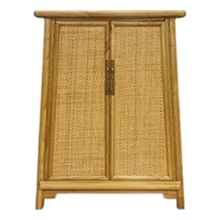 Rattan Inlaid Pearl River Cabinet For Sale