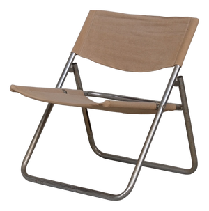 Mid-Century Linen and Chrome Cox Folding Chair from Niels Gammelgaard, 1970s