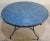 Metal 48" Petrol Blue Moroccan Round Mosaic Table, Diamond Collection / Lozenge For Sale - Image 7 of 9