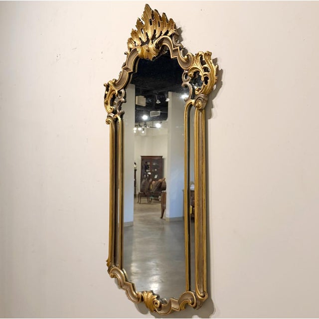 Antique Italian Gilded and Painted Rococo Style Mirror For Sale In Baton Rouge - Image 6 of 14
