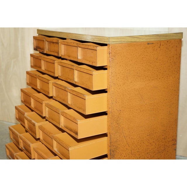 Antique Industrial Metal Workers Chest of Drawers for Screws Nuts & Bolts For Sale - Image 14 of 16