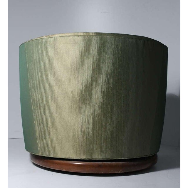 Milo Baughman Attributed Gliding / Swivel Barrel Back Club Chairs - A Pair For Sale In Chicago - Image 6 of 8