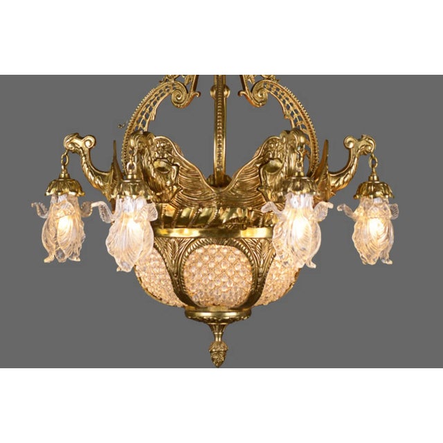 1980 French Louis XVI Bronze Crystal Chandelier – 16 Lights For Sale - Image 9 of 15