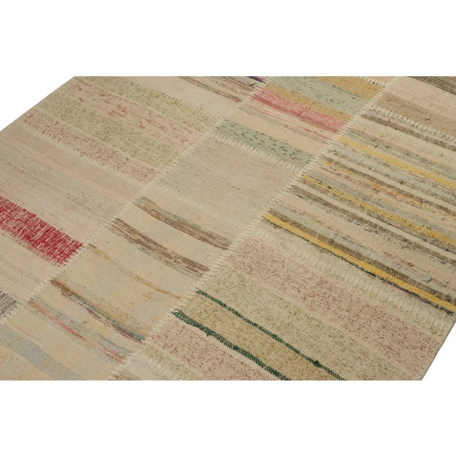 Rug & Kilim Rug & Kilim’s Patchwork Kilim in Polychromatic Stripes For Sale - Image 4 of 7