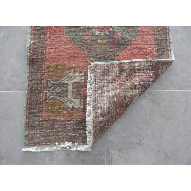 Textile Vintage Turkish Oushak Yastik Rug For Sale - Image 7 of 8