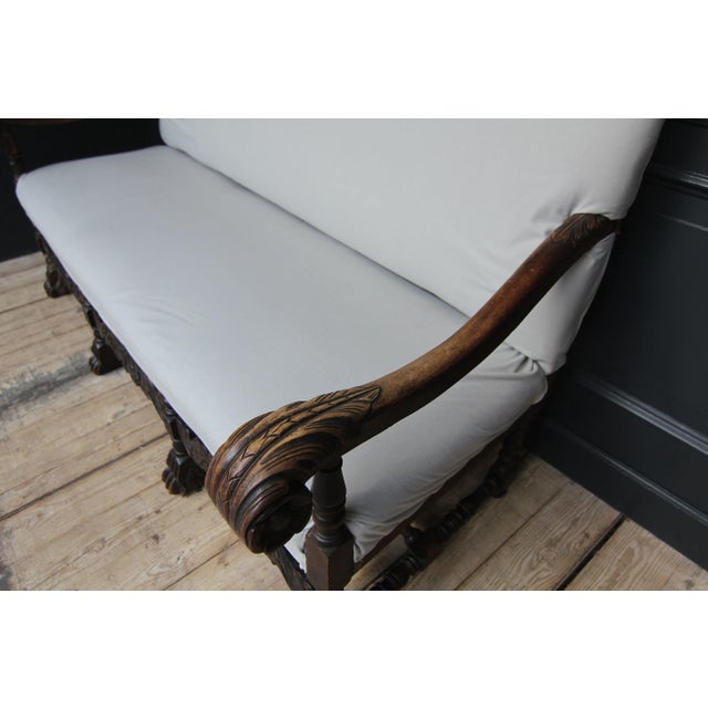 Antique German Carved Walnut Sofa For Sale - Image 9 of 18