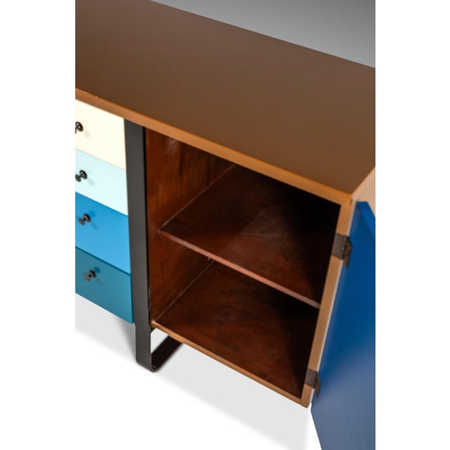 Restored Mid-Century Modern Sled-Based Credenza a Fusion of Inspiration After George Nelson and Finn Juhl, Usa, C. 1960s For Sale - Image 14 of 18