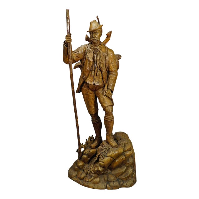 Large Black Forest Poacher with Chamois For Sale