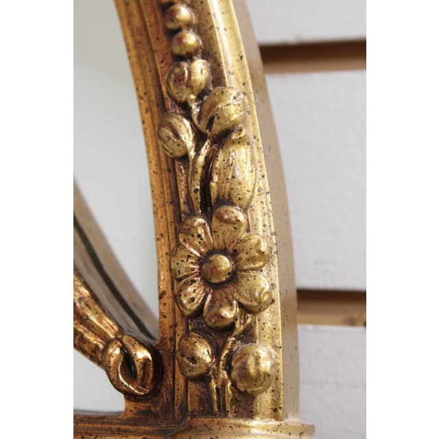 Gold Finish Arched Frame Decorator Mirror For Sale - Image 15 of 17