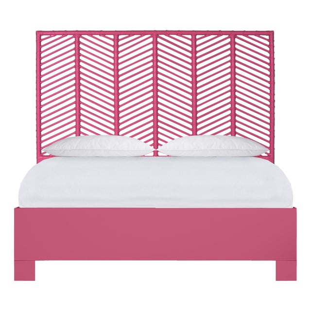 Liam Platform Bed Double - Pink For Sale
