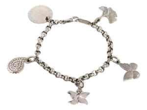 Carrera Y Carrera 18k White Gold 5 Dangle Charm Bracelet
