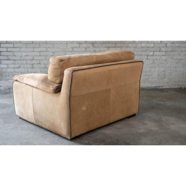 Roche Bobois for Tre Erre S.p.A. Buffalo Camel Leather Club Chair For Sale - Image 10 of 13