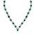 28 Carat Oval Shape Natural Emerald & 5 Carat Diamond Necklace in 14 Karat Gold For Sale - Image 4 of 18