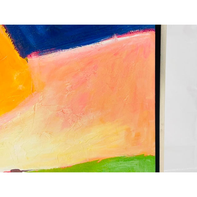 1990s Large Abstract Color Field Oil Painting by H. Scott, Framed For Sale - Image 10 of 18