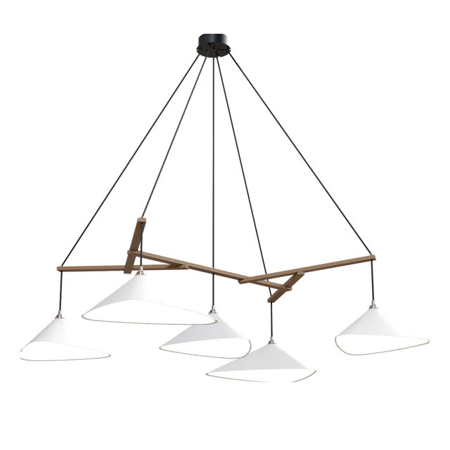 Emily Group of Five Pendant Light in White Semi-Matte by Daniel Becker for Moss Objects For Sale