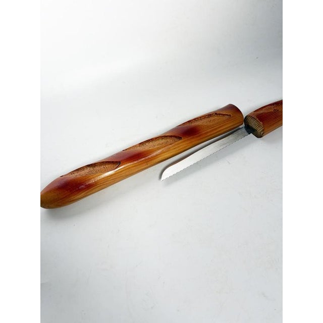 Wood Wooden Baguette Knife Block, France, 1970s For Sale - Image 7 of 11