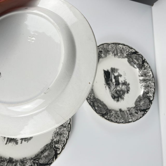 Antique U&C Plates from Sarreguemines, 1850, Set of 3 For Sale - Image 12 of 15