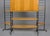 Mid Century Italian Free Standing Blond Wood and Black Metal Shelf Cabinet For Sale - Image 9 of 12