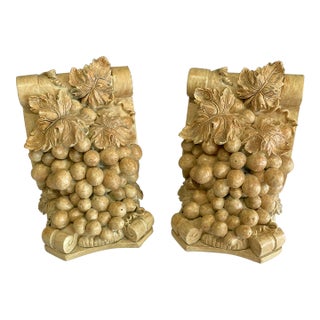Mid Century Grape Cluster Bookends- Set of 2 For Sale