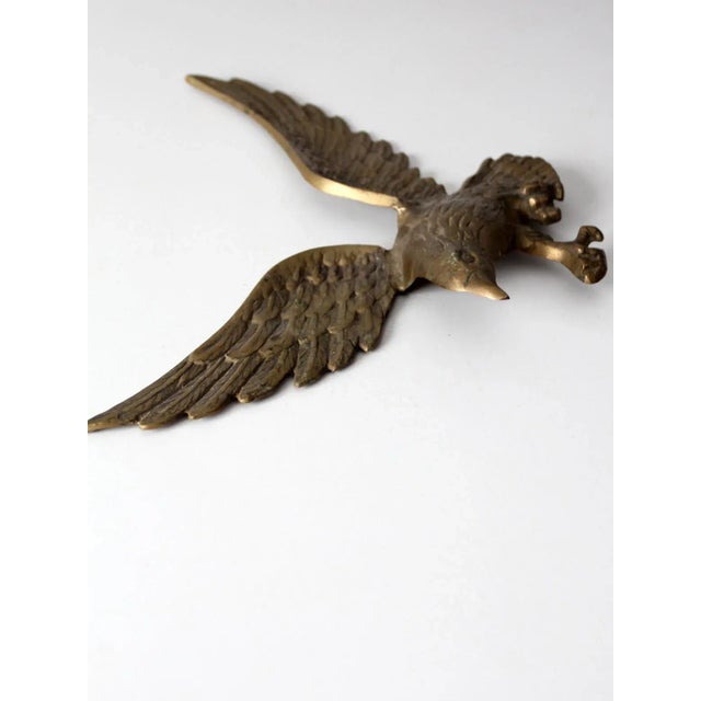 Vintage Brass Eagle Wall Hanging For Sale - Image 6 of 11