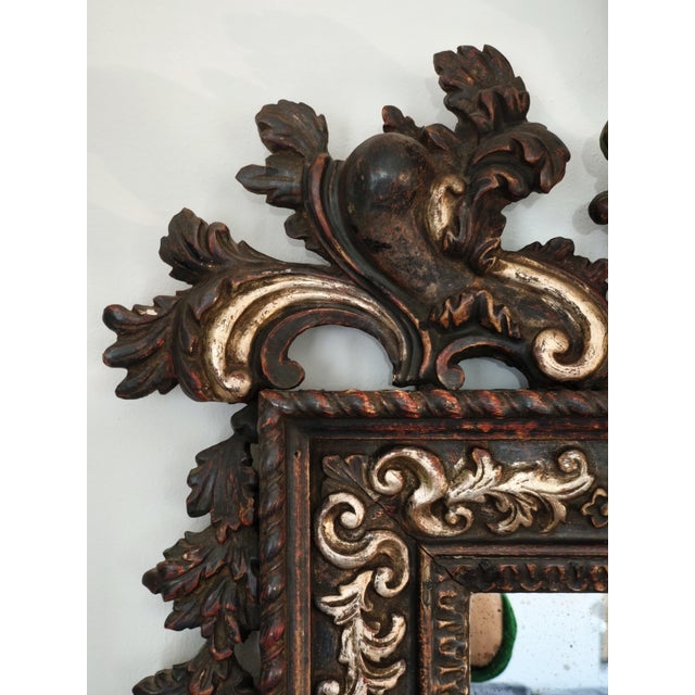 Baroque Vintage Baroque Revival Carved Wood Mirror, 1960s For Sale - Image 3 of 12