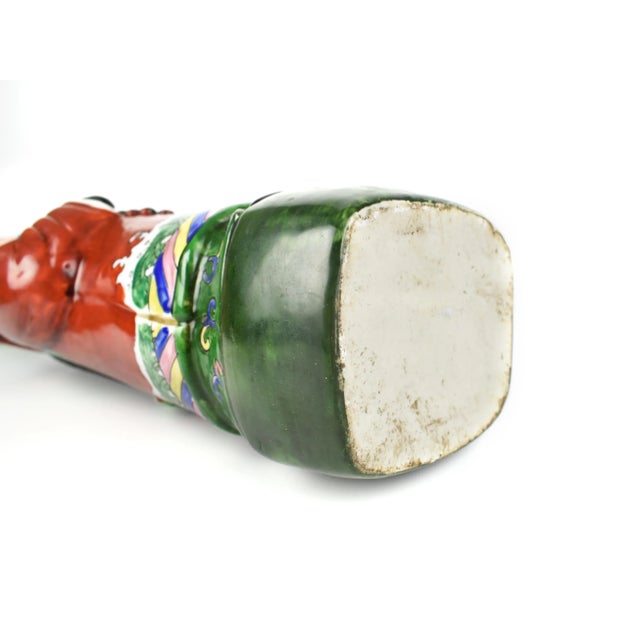 Mid 20th Century Chinese Porcelain Qing Dynasty Emperor King Sculpture For Sale - Image 9 of 10