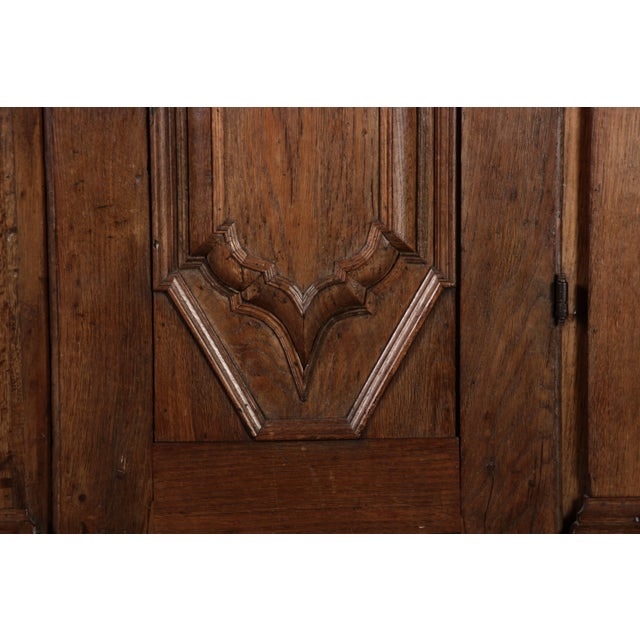 Wood Antique Baroque Cabinet with Bastion Panels, 1730 For Sale - Image 7 of 18