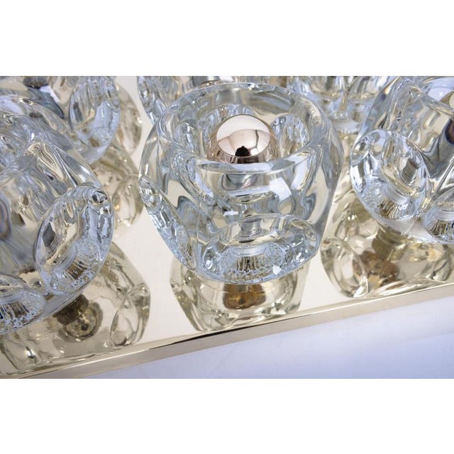 Metal Large Glass Flush Mount from Peill & Putzler, Germany, 1970s For Sale - Image 7 of 12
