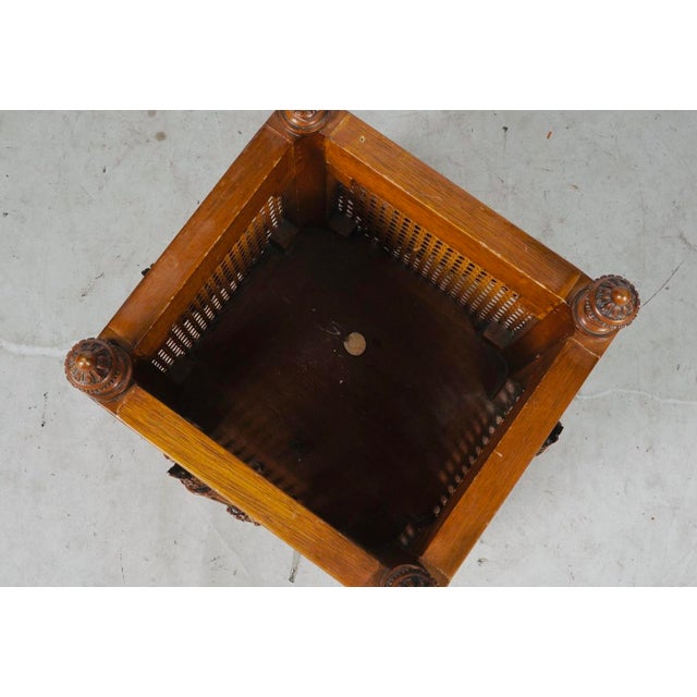 Antique French Carved Walnut and Cane Jardinière With Torch and Floral Motifs For Sale In Los Angeles - Image 6 of 6