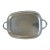 Vintage Silver Plated Ornate Footed Tray With Handles For Sale