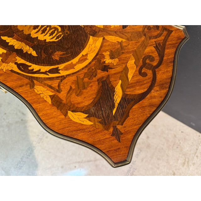 French Marquetry Lamp Table, 1890 For Sale - Image 9 of 16