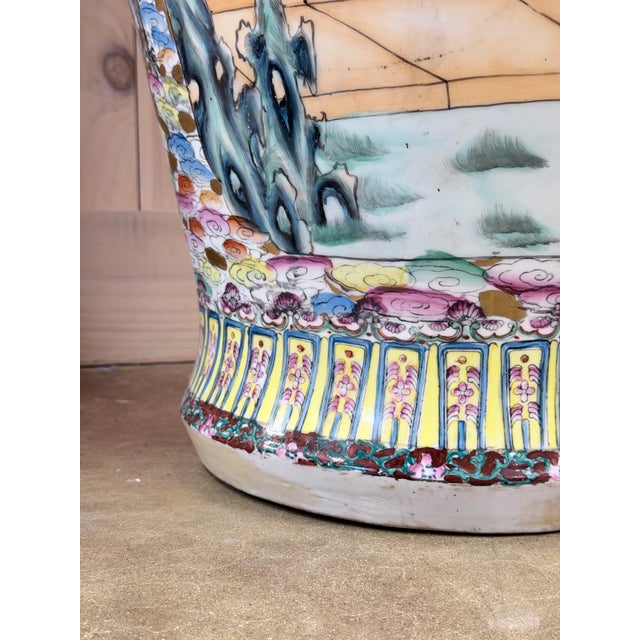 Mid 20th Century Large Chinese Famille Rose Porcelain Floor Vase With Courtly Scenes For Sale In New York - Image 6 of 6