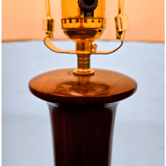 1960s Large Light House Lamp & Shade Co. Walnut Table Lamp – 32.5" Mid-Century Modern Los Angeles For Sale - Image 9 of 12