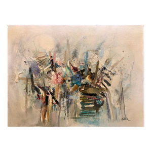 Motke BlumIsraeli Modernist Abstract Expressionist Oil Painting
