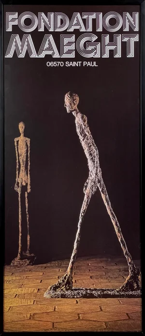 1976 Fondation Maeght Alberto Giacometti Exhibition Offset Lithograph, Framed