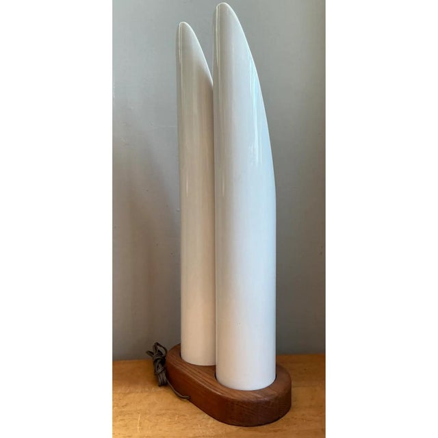 Vintage Modernist Ceramic Tube Lamp For Sale In West Palm - Image 6 of 12