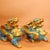 Late 19th Century Pair of Cloisonné Enamel Guardian Lion Figurines, 4890g Total, Gilt Bronze For Sale - Image 4 of 10