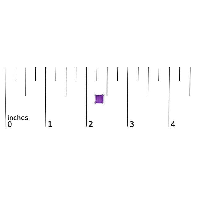 Early 21st Century 14K White Gold 5x5MM Princess Cut Purple Amethyst Solitaire Stud Earrings For Sale - Image 5 of 5