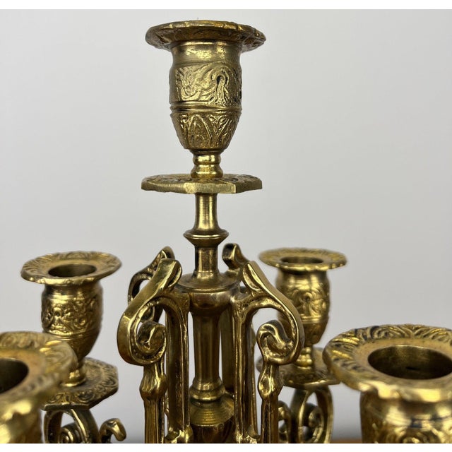 Vintage Candleholders in Brass, Set of 2 For Sale - Image 4 of 12