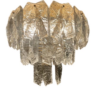 Ceiling Lamp in Gilt Brass & Glass by J.T. Kalmar for Palazzo, 1970s For Sale