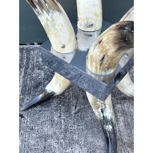Vintage Steer Horn Table Pedestal For Sale In West Palm - Image 6 of 12