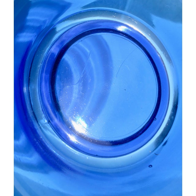 Mid 20th Century MCM Cobalt Glass Center Bowl For Sale - Image 5 of 11