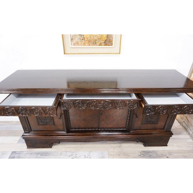 Brown Oak Buffet, 1890s For Sale - Image 14 of 16