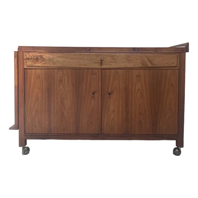 Vintage Expandable Bar Cart II Serving Cart Designed John Kapel for Glen of Ca For Sale