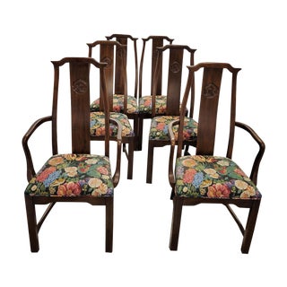 Vintage Asian Ming Style Dining Chairs by Davis Cabinet Co - Set of 4 For Sale