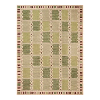 Swedish Geometric Kilim Rug For Sale