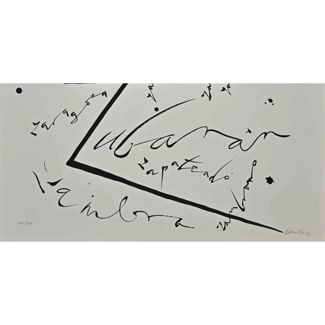 Letter Z from Alphabet series is an original lithograph realized by Rafael Alberti in 1972. Hand-signed and dated on the...