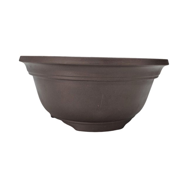 Chinese Tokoname Yixing Clay Bonsai Pot Round Basin Planter 11.5" For Sale - Image 4 of 10
